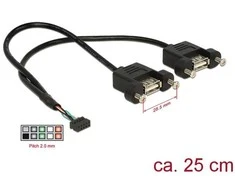 Delock USB nuoroda - USB inc., 0,25 m, Juoda (84832)