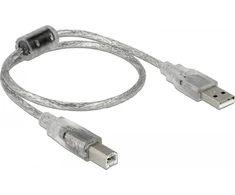 „Delock“ USB laidas USB-A – USB-B 0,5 m skaidrus (82057)
