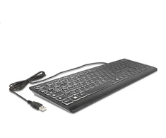 DELOCK USB laidinė klaviatūra 1,5 m, juoda, su XXL raidėmis ir foniniu apšvietimu
