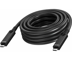 Delock „Vision“ – USB kabelis – 24 kontaktų USB-C (M) su 24 kontaktų USB-C (M) – USB 3.2 Gen 1 / DisplayPort 2.1 – 3 A – 10 m – aktyvus optinis kabelis (AOC), USB maitinimo šaltinis (60 W), palaikymas 4K 60 Hz – juodas