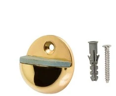 Durų atrama Haushalt DS063CC, 4,5 cm, skersmuo 3,6 cm, guma/plienas, žalvaris