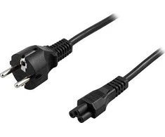 DELTACO įžemintas kabelis CEE 7/7, IEC 60320 C5, 250V / 2,5A, 3m, juodas DEL-109F