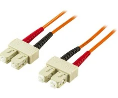 OM1 Optinis kabelis DELTACO, SC - SC, duplex, UPC, 62,5/125, 1m, oranžinis / FB-51