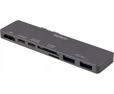 DELTACO Dual USB-C prievadas ,,MacBook Pro 2016", Thunderbolt 3, 100W USBC-1290