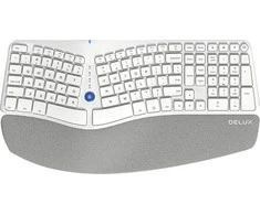 Belaidė ergonominė klaviatūra Delux GM901D BT+2.4G - balta