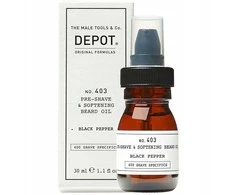 Depot No. 403 Pre-Shave &amp; Softening Beard Oil Fresh Juodas Pepper bardzos aliejus, 30 ml