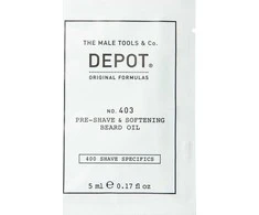 „Depot 400 Shave Specifications No. 403“ saldžiųjų migdolų minkštinamasis aliejus prieš skutimąsi, 5 ml