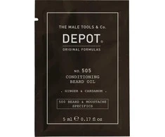Depot, 500 Beard - Mustache Specifics No. 505, Beard Oil, Ginger - Cardamom, For Shine - Softness, 5 ml