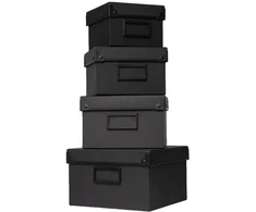 Gift Boxes Set Depot: DEPOT, GWP Cardboard Box, Juodas, 13 x 13 x 9 cm + DEPOT, GWP Cardboard Box, Juodas, 15.5 x 15.5 x 10 cm + D