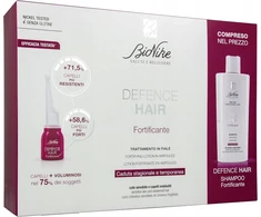 Set BioNike: Defence Hair Hair Šampūnas Fortifying, 200 ml + Defence Fortifying Ampoules Treatment Serum For Scalp For Women, 21 vnt., 6 ml