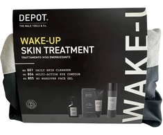 Depot rinkinys Depot: 800 Skin Specifics Nr. 805, hialurono rūgštis, gaivusis gelis veidui, 50 ml + 800 Skin Specifics Nr. 801, aktyvintoji anglis, detoksikuojantis valomasis gelis veidui, 50 ml + 800 Skin Specifics Nr. 804, vitaminas E, anti-senėjimo kremas dienai ir nakčiai,