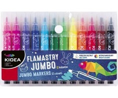 Jumbo markeriai 12 spalvų KIDEA - DERFORM