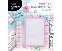 Derform Kidea "party Art" antspaudų rinkinys su užrašų knygute, 6 vnt.