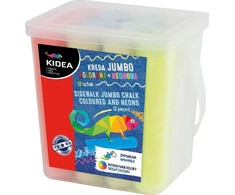 Kreda chodnikowa Kidea Jumbo, 12 spalvų, su neoniniais atspalviais