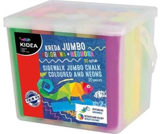 Kidea Jumbo kreidelės kelio dažymui, 20 vnt., neoninės spalvos