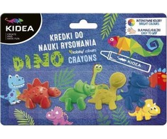 Derform Kidea vaikiškos kreidelės su dinozaurais, 4 spalvos