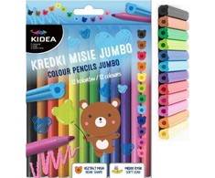 Kidea Jumbo pieštukai "meškučiai" 12 spalvų