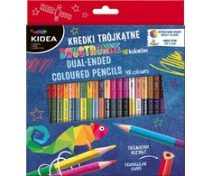 Kidea Dvipusės trikampės mokyklinės kreidelės 24 vnt.