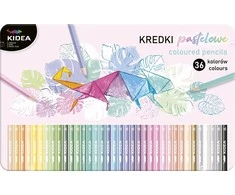 Pieštukų kreidelės 36 spalvų pastelinės trikampės Kidea DERFORM KPTMP36KA