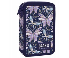 Derform Back Up DOUBLE BACKUP SCHOOL pieštuko dėklas, 2 skyriai su priedais DW04 FAIRY BUTTERFLIES