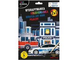 Derform Kūrybinis rinkinys Kidea: 2in1 transporto priemonės (draskyklė ir spalvinimo knygelė)