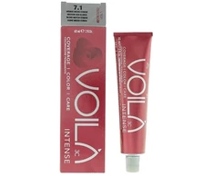 Intercosmo Voila 3C Intense Permanent Hair Dye 7.1 Medium Ash Skirtas šviesiems plaukams, 60 ml
