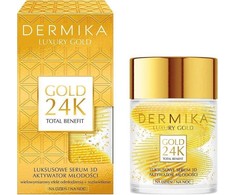 Dermika Luxury Gold 24K Total Benefit Luksusowe serum 3D - aktywator młodości na dzień i noc 60g
