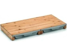 Bamboo Pjaustymo lenta su ištraukiamais padėklais, bambuko virtuvės priedas - 50 x 28,5 x 4,5 cm, ZELLER