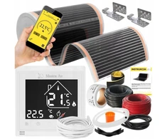 Devi Rinkinys IR Sidabrinis 160W 12m²,szer.50cm +Libra Baltas (5904890244511)