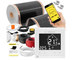 Devi Rinkinys IR Sidabrinis 160W 24m²,szer.50cm +Libra Baltas (5904890244573)