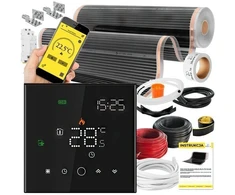 Devi IR Sidabrinis 160 W rinkinys 2,5 m², plotis 100 cm + Leo Juodas (5904890247079)