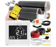 Devi Rinkinys IR Sidabrinis 160W 3,5m²,szer.100cm + Libra Baltas (5904890246430)