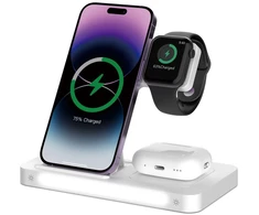 "Devia Smart 3in 1" belaidis įkroviklis 15W, baltas