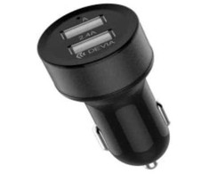 Devia Smart Series Premium automobilinis įkroviklis 2 x USB 2.4A + Micro USB laidas 1m Juodas