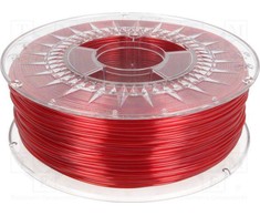 3D plastikas Devil Design PET-G 1.75mm 1kg - Ruby Raudona Transparent
