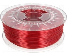 3D plastikas Devil Design PET-G 1.75mm 1kg - Ruby Raudona Transparent