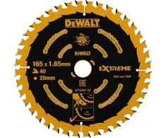 Pjovimo diskas medienai DeWalt; 165x1,65x20,0 mm; Z40; 18°
