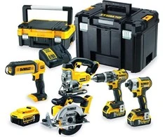 Įrankių rinkinys DeWalt (DCD796 + DCF887 + DCS331 +DCS391 + DCL050); 18 V; 3x5,0 Ah akum.