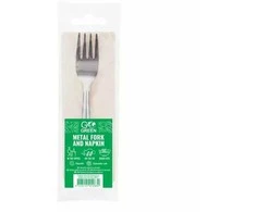 Gogreen Metal fork and napkin set Go Žalias