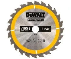 DEWALT PIŁA TARCZ.165x20mmx24z