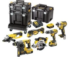 Įrankių rinkinys Dewalt DCK654P3T (DCD796 + DCF887 + DCG412 + DCS355 + DCS391 + DCB273); 18 V; 3x5,0 Ah akum.