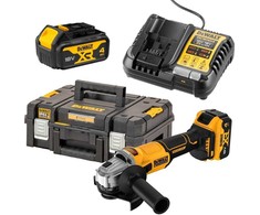 Kampinis šlifuoklis DeWalt DCG407M2T-QW; 125 mm; 18 V; 2x4,0 Ah akum.