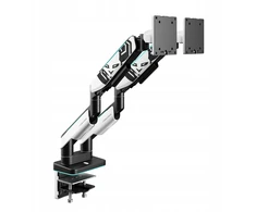 Laikiklis Diablo Chairs Diablo RGB X-Arm Dual 35″ Dual Monitorius Mount baltos spalvos ir juodos spalvos