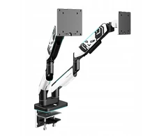 Laikiklis Diablo Chairs Diablo RGB X-Arm Dual 35″ Dual Monitorius Mount baltos spalvos ir juodos spalvos