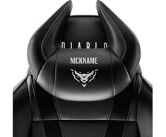 Diablo Chairs Diablo Diablo X-Horn galvos atramos pagalvė su asmeniniu siuvinėjimu, juoda
