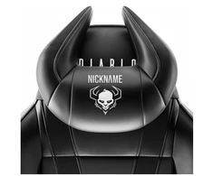 Diablo Chairs Diablo Diablo X-Horn galvos atramos pagalvė su asmeniniu siuvinėjimu, juoda