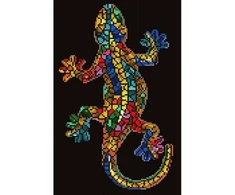 DIAMOND DOTZ deimantinis siuvinėjimas Diamond Dotz Gekko paua driežas 29x43cm DDK6002
