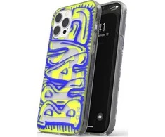 Dėklas Mėlyna DIESEL SNAP CASE CLEAR AOP FW20 IPHONE 12 PRO MAX Mėlynas/NEON LIME