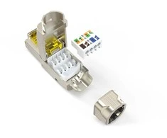 Digitus Digit Modulinis kištukas RJ45 cat.6A, PoE++, 10GbE, ekranuotas, metalinis, be įrankių, AWG 27-22, daugiagyslis/viengyslis