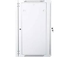 Digitus Tinklo spinta sieninė 19'' 18U rack 600x600, durelės stiklas, pilka, dalijama, sulankstyta, 60kg